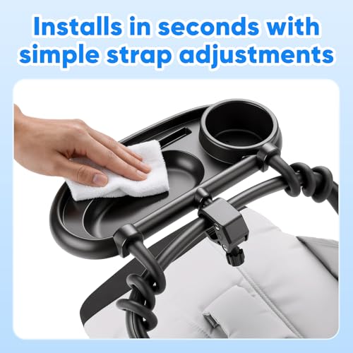4 in 1 Universal Stroller Tray with Cup Holder, Baby Stroller Attachment - color: Multi