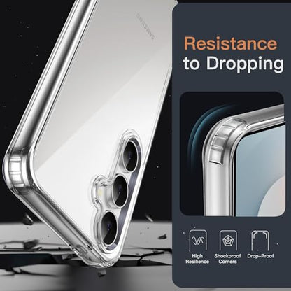 JETech Case for Samsung Galaxy S25 FE, Anti-Yellowing, Clear | Shockproof Protection, Scratch Resistant Hard PC Back, Durable Transparent TPU Bumper - color: Clear, size: Galaxy S25 FE