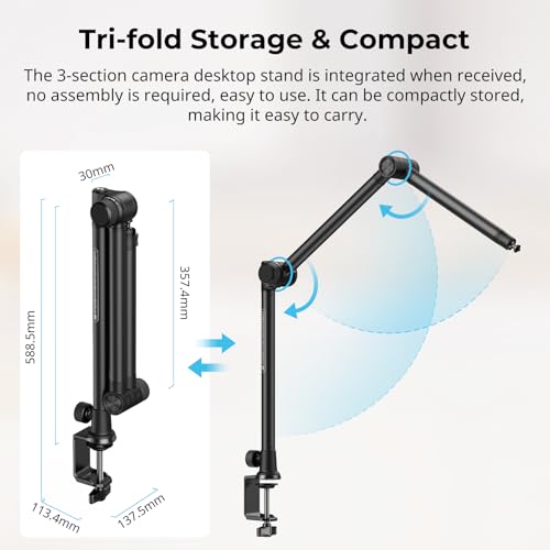 SMALLRIG Overhead 3-Section Desktop Camera Bracket Desk Mount - style: Clamp 4324