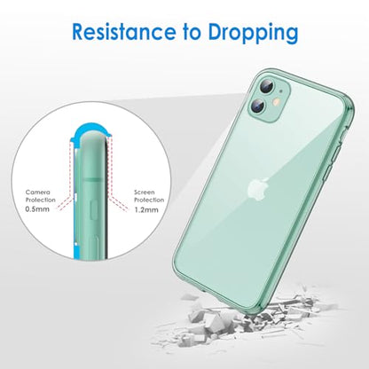 JETech Case for iPhone 11, Anti-Yellowing, Midnight Green | Shockproof Protection, Scratch Resistant Hard PC Back, Durable Transparent TPU Bumper - color: Midnight Green