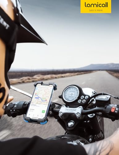 Lamicall Motorcycle Bike Phone Holder with Upgrade Quick Install Bar Clip - color: Blue