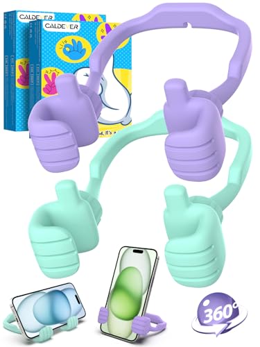 Stocking Stuffers for Teens Girls Boys Gifts Thumbs Up Cell Phone Stand - color: Purple & Green