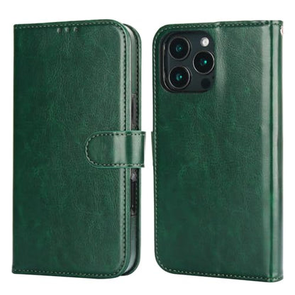 Bocasal Detachable Wallet Case Card Holder for iPhone 16 Pro Max Green | RFID Blocking Kickstand Card Slots Holder PU Leather Magnetic Shockproof Wrist Strap Removable Flip Protective Cover 6.9 inch - color: Green
