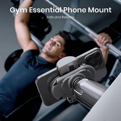 MiiKARE Dual Magnetic Gym Phone Holder Mount for MagSafe, Black - color: Black