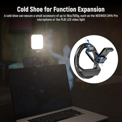 NEEWER Foldable Continuity Camera Mount with Cold Shoe for MagSafe iPhone 15 Pro Max 14 13 12 MacBook Air 13" M1, MacBook Air 2018-2020, MacBook Pro 13" M1/M2, MacBook Pro 13" 2017-2020, PA031 - style: PA031