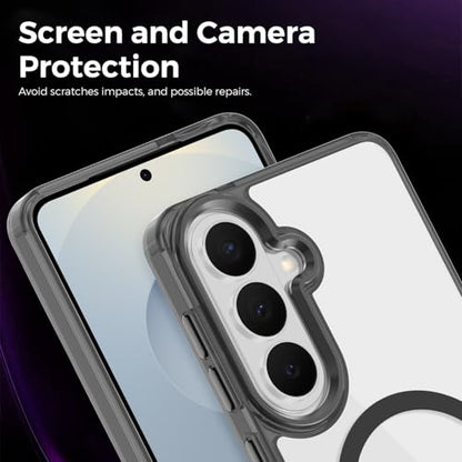 Lunivop for Samsung Galaxy s26 Case Hard [Compatible with Magsafe Wireless Charging] Yellowing Resistant Magnetic Cover Clear para S 26 6.3 '' 5G 2026 Rugged Best Phone Cases Black - color: Black, size: Compatible with Samsung Galaxy S26