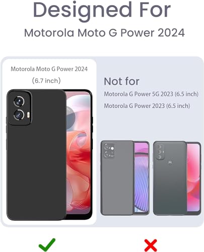 for Motorola Moto G Power 5G 2024 case, Phone Case Silicone Black with Rose Pattern Design Slim Shockproof Soft TPU Girls Women Protective Cover Skin for Moto G Power 5G 2024 6.7". Rose 1