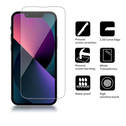4 Pack Glass Screen Protector Compatible for iPhone 13 mini [5.4 Inch] [9H Hardness]-HD Screen Tempered Glass, Scratch Resistant,Easy Install [Case Friendly] - size: iPhone 13 mini