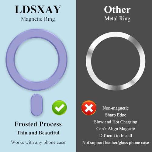 for MagSafe Ring, 2 PCS Magnet Sticker Magnetic Adapter Ring - color: Purple