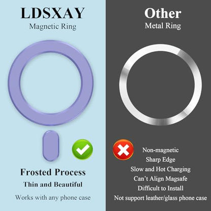 for MagSafe Ring, 2 PCS Magnet Sticker Magnetic Adapter Ring - color: Purple