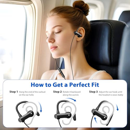 APETOO USB C Headphones Earbuds with Earhook Mic & Volume Control Black - color: Black