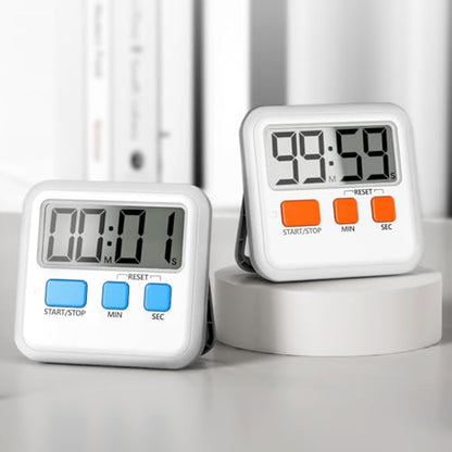 Digital Timer, LCD Display with Adjustable Volume Alarm, Countdown and Countup Modes, Strong Magnet and Foldable Stand, Battery Operated for Kitchen Study Gym and Daily Time Management - color: Blue
