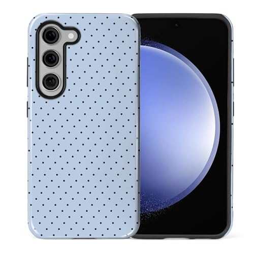 for Samsung Galaxy S23 Plus Case,Dual-Layer Hard Shell + Silicone Phone Cover,Full Body Protection Shockproof Case for Samsung Galaxy S23 Plus-Cute Polka Dot Blue - color: Cute Polka Dot Blue, size: Samsung Galaxy S23 Plus
