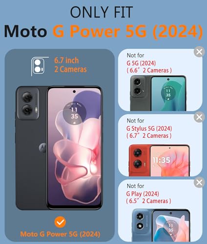 FNTCASE for Motorola Moto G-Power-5G-2024 Case: Dual Layer Protective Heavy Duty Cell Phone Cover Shockproof Rugged with Non Slip Textured Back - Military Protection Bumper Tough - 2024, 6.7 inch | With Screen Protector, Military Grade Drop Protection, Ma