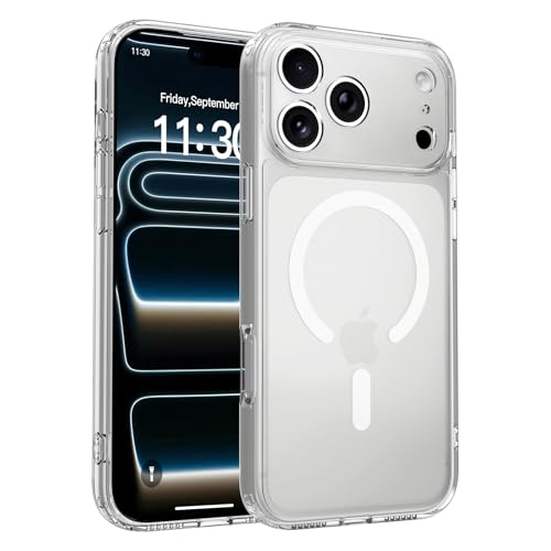 Oterkin Magnetic for iPhone 17 Pro Max Case Clear Compatible with MagSafe Anti-Yellowing Rugged Shockproof Protective Transparent Slim Phone Case for iPhone 17 Pro Max-Clear - color: Clear, size: iPhone 17 Pro Max