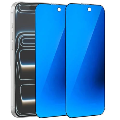 2 Pack Anti-Blue Privacy Tempered Glass for iPhone 17 Pro Max/iPhone 16 Pro Max Anti-Spy Screen Protector Film Gradient Blue 6.9 inch - size: For iPhone 17 Pro Max / 16 Pro Max