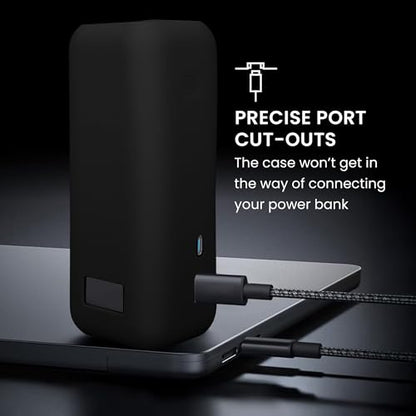 kwmobile Case Compatible with Anker Power Bank 25000mAh (A1695H11) - Portable Powerbank Cover - External Battery Charger Bag, Shockproof - Black - color: black
