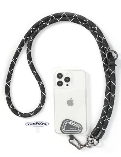 Cell Phone Lanyard ×1, Tether Tab ×2, Universal Adjustable Phone Strap, Crossbody, Neck Phone Lanyard, Rope Strap - color: Blackshadow