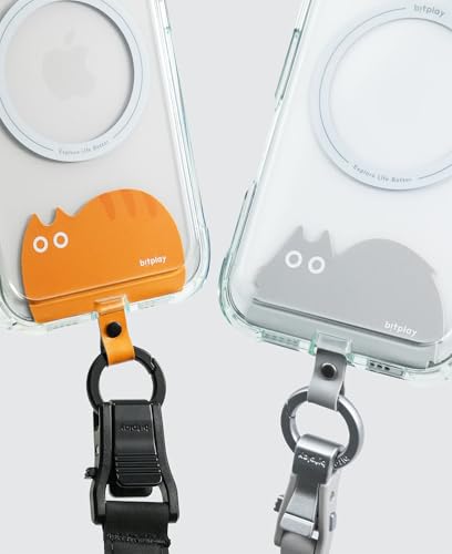 bitplay Stylish Phone Tab, Phone Strap Replacement Part for Cell Phone, Safety Lanyard Patch - color: Fluffii Kitty