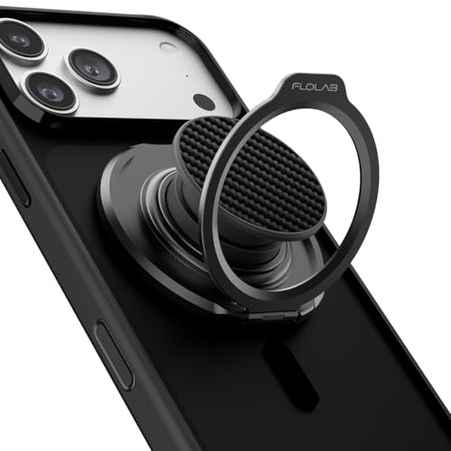 FLOLAB ForgeGrip Strong Magnetic Phone Holder & Phone Grip for MagSafe Grip iPhone Accessories Magnetic Phone Grip, Ring Holder & Stand, Satisfying Snap Grip - Carbon Fiber - color: Carbon Fiber