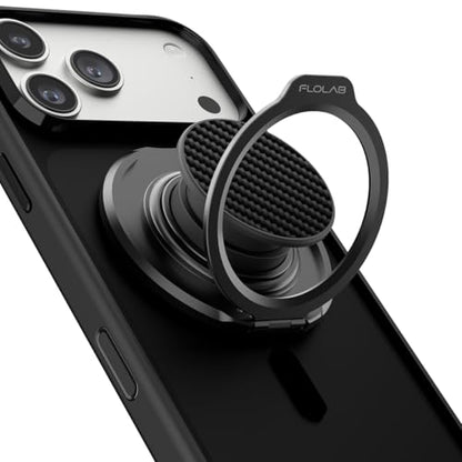 FLOLAB ForgeGrip Strong Magnetic Phone Holder & Phone Grip for MagSafe Grip iPhone Accessories Magnetic Phone Grip, Ring Holder & Stand, Satisfying Snap Grip - Carbon Fiber - color: Carbon Fiber