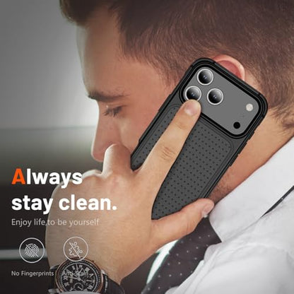 Designed for iPhone 17 Pro Max Case 2 in 1 Gift Militay Grade Drop Protective Rugged Heavy Duty Cover Shockproof Case for iPhone 17 Pro Max Phone Case for Women Men Boy Girl (Black) - color: Black