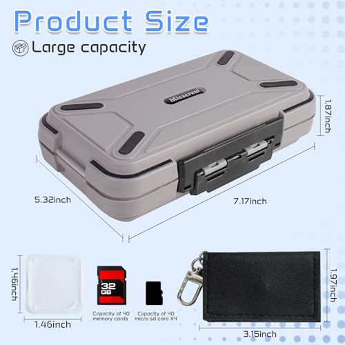 36-Slot SD Card Case with Clear Cases, Light Gray Organizer - color: Light Gray