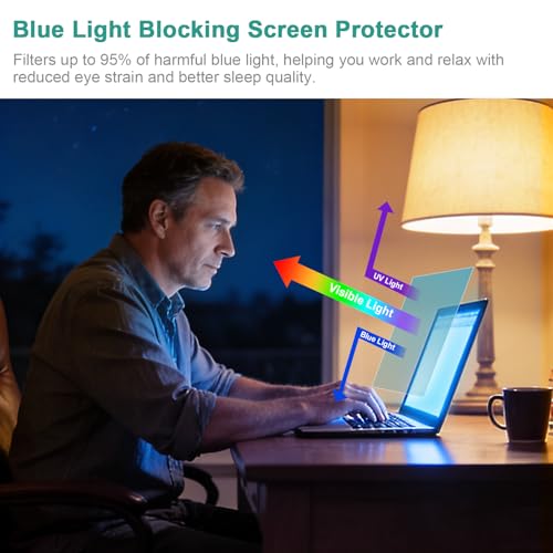 2-Pack 16 Inch 16:10 Anti Blue Light Screen Protector, Eye Protection Matte Anti Glare Film UV Blocking Protector, Fingerprint-Resistant Not for 16.1'' (16:9) Laptops - size: 16 inch 16:10 laptops