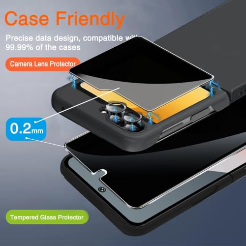 Ferilinso Privacy Screen Protector for Samsung Galaxy Z Flip 6/Z Flip 7 FE - size: Samsung Galaxy Z Flip 6 / Z Flip 7 FE