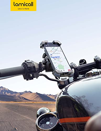 Lamicall Motorcycle Bike Phone Holder with Upgrade Quick Install Bar Clip - color: Transparent
