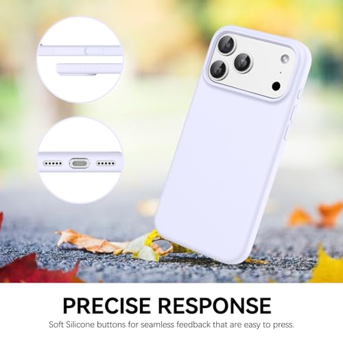 GUAGUA Compatible with iPhone 17 Pro Max Case 6.9 Inch Liquid Silicone Soft Gel Rubber Slim Thin Microfiber Lining Cushion Texture Cover Shockproof Protective Phone Case for iPhone 17 Pro Max, Purple - color: Lavender Purple, size: iPhone 17 Pro Max