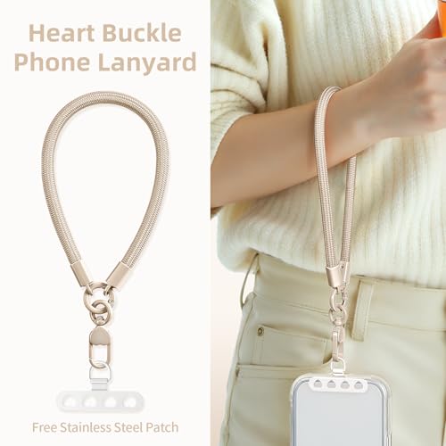 Phone Wrist Strap Lanyard Hand Wristlet with 360° Rotating Clip Stainless Steel Tether Buckle Finger Grip Strong Durable Anti-Tangle Universal for iPhone 17 Pro Camera Keychain Travel Beige - color: Beige