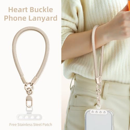 Phone Wrist Strap Lanyard Hand Wristlet with 360° Rotating Clip Stainless Steel Tether Buckle Finger Grip Strong Durable Anti-Tangle Universal for iPhone 17 Pro Camera Keychain Travel Beige - color: Beige