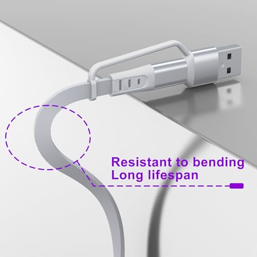 4 in 1 Retractable Multi Charging Cable with iWatch Charger Cord - color: White