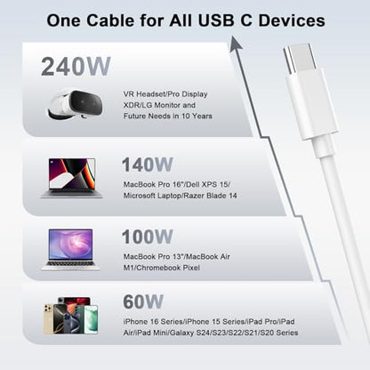 Matsusho 240W USB C to USB C Charging Cable for iPhone 17 16 15