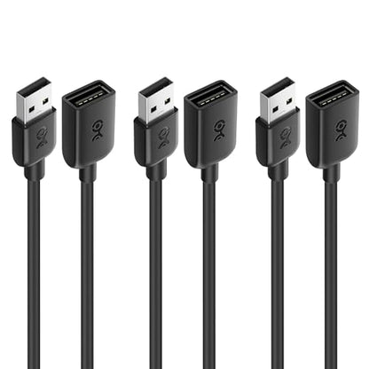 Cable Matters 3-Pack Short USB Extension Cable, USB Extender, 3ft, Black - size: 3 Feet, style: 3-Pack