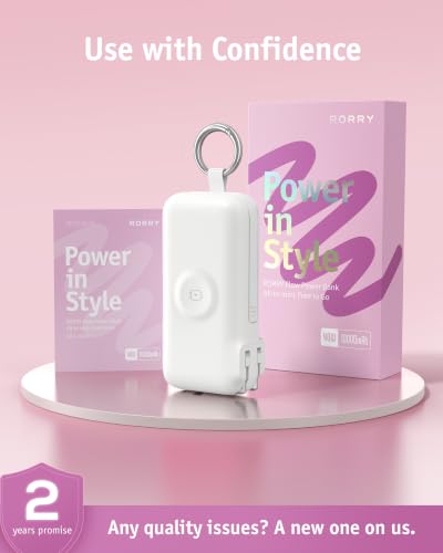 RORRY Flow Portable Charger 10000mAh 40W Wall Plug Power Bank Battery Pack - color: White