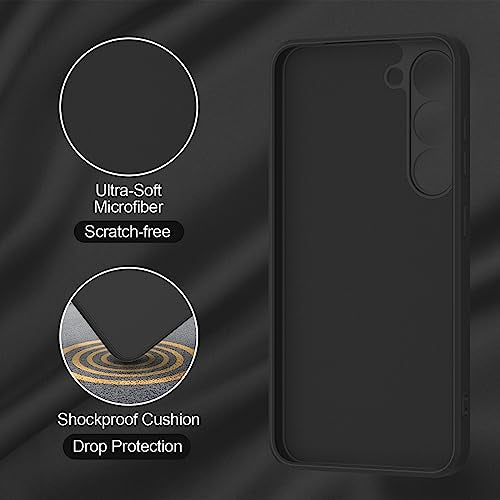 Vanjua Case for Samsung Galaxy S23 (Only), Stylish Liquid Silicone Slim Full-Body Protective Cover Compatible with Samsung Galaxy S23 5G 6.1 Inch Phone Case (Black) - color: Black