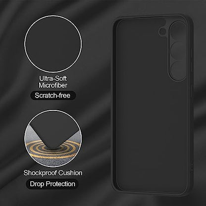 Vanjua Case for Samsung Galaxy S23 (Only), Stylish Liquid Silicone Slim Full-Body Protective Cover Compatible with Samsung Galaxy S23 5G 6.1 Inch Phone Case (Black) - color: Black