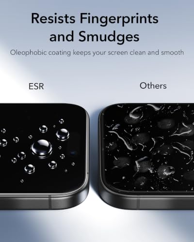 ESR 3 Pack for iPhone 16/iPhone 15 Screen Protector, Classic | Easy One-Pull Installation, 2X Impact Absorption, 9H Tempered Glass, Full-Coverage Protection, UltraFit Tray, Bubble-Free - size: iPhone 16/15 6.1 inch
