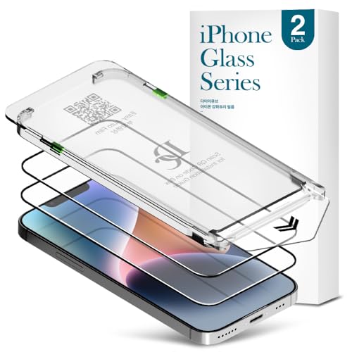 2 PACK Premium Glass Screen Protector for iPhone 14 with [Easy Auto Dust Removal Installation Kit & Bubble Free] 3D Edge Full Coverage, 9H Hardness, Scratch Resistance, Shatterproof, - size: iPhone 14