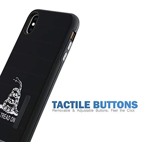 CasesOnDeck Case Compatible with [Apple iPhone X | iPhone Xs][Grip Tactical] iPhone Xs Hybrid Bump and Drop Protection Case Slim Fit Dual Layer Cover (Don't Tread on Me) - color: Donâ t Tread on Me