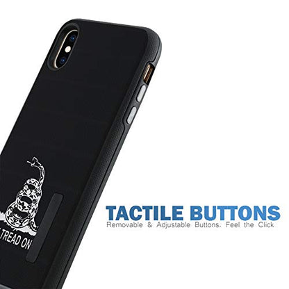 CasesOnDeck Case Compatible with [Apple iPhone X | iPhone Xs][Grip Tactical] iPhone Xs Hybrid Bump and Drop Protection Case Slim Fit Dual Layer Cover (Don't Tread on Me) - color: Donâ t Tread on Me