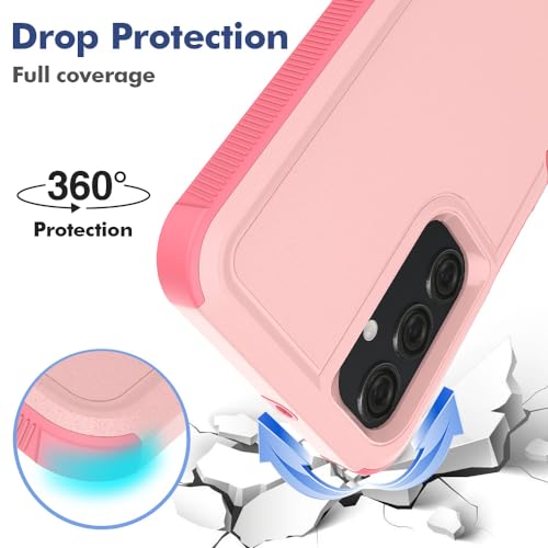 for Samsung Galaxy A25 5G Case: Dual Layer Protective Heavy Duty Cell Phone Cover Shockproof Rugged with HD Screen Protector - Military Protection Bumper Tough - Samsung Galaxy A25 5G 2024, Pink - color: Pink (PC) + Pink (TPU)