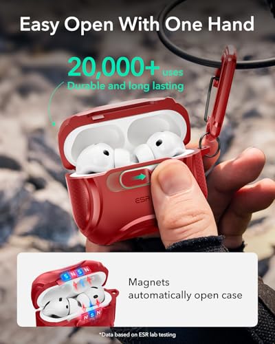 ESR for AirPods Pro 3 Case (2025), Compatible with MagSafe, Red - color: Red, size: AirPods Pro 3 Case