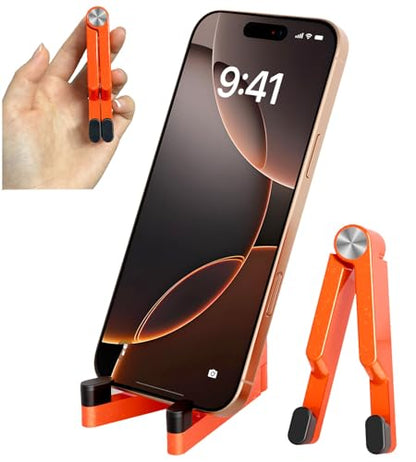 Phone Stand for Desk, Foldable Portable iPhone Stand, Cell Phone Stand Aluminum Phone Holder Cradle Dock for Desk/Travel, Desktop Phone Holder Compatible with iPhone 17 Pro Max 16 15 14 Galaxy S24 S23