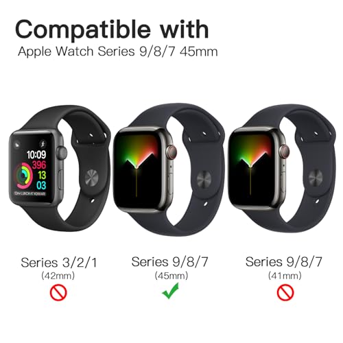 JETech TPU Screen Protector for Apple Watch Series 9/8/7 45mm, 3-Pack - size: Apple Watch Series 9/8/7 45mm