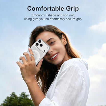 Phone Grip for MagSafe,360° Rotation Two-Sided Magnet Stand - color: White