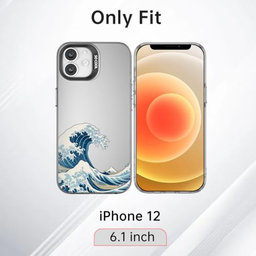 for iPhone 12/12 Pro Case, TPU, Drop Protection, Waves | Matte Silver Back, Shockproof, Fade-resistant, Anti-yellow, Lens Protection, Precise Cutout, Slim grip, Waves - color: Waves, size: iPhone 12/12 Pro