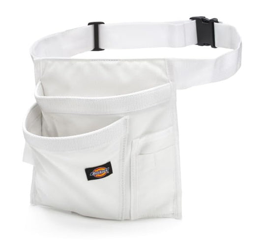 Dickies 5-Pocket Single Side Tool Belt Pouch/Work Apron, Durable Canvas Construction, Adjustable Belt for Custom Fit - color: White, size: Case of 24
